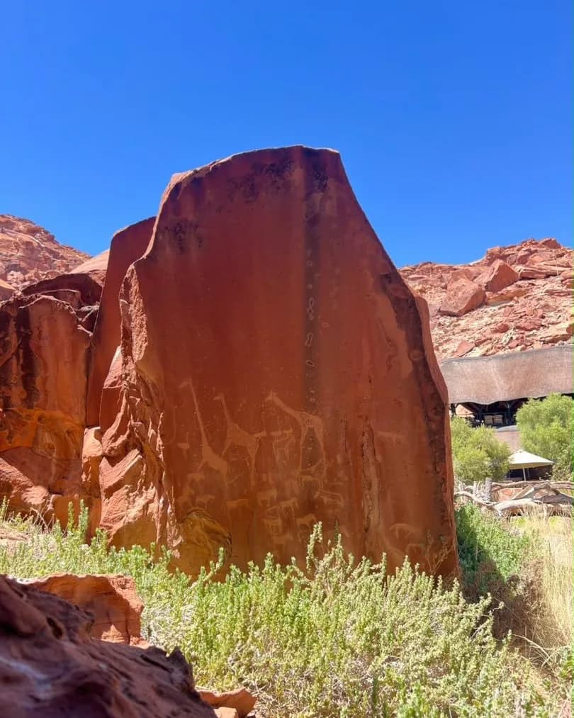 The granite massif of the Spitzkoppe rising above the desert scrub